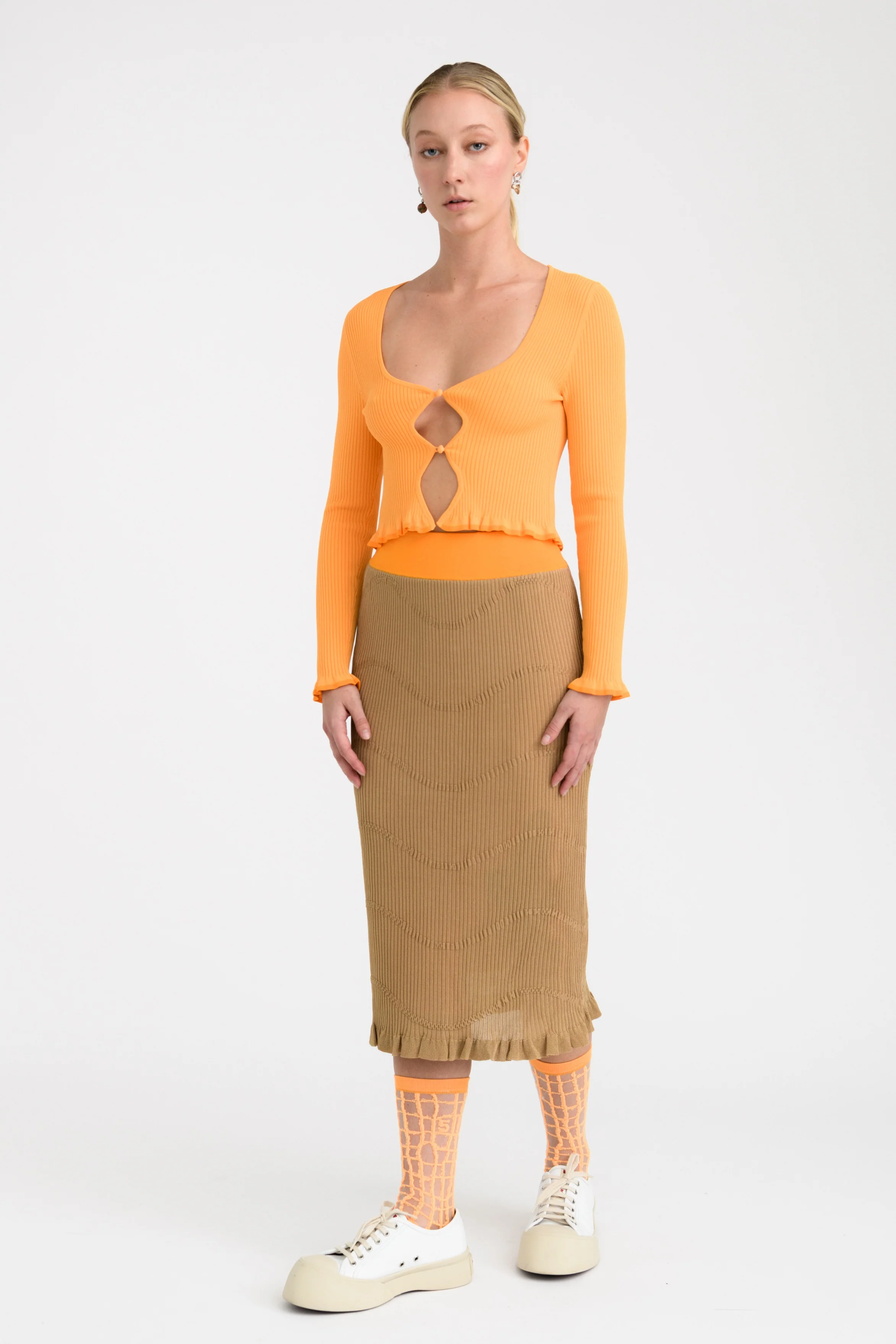 FINLEY DOUBLE LAYER MIDI SKIRT - Image 2