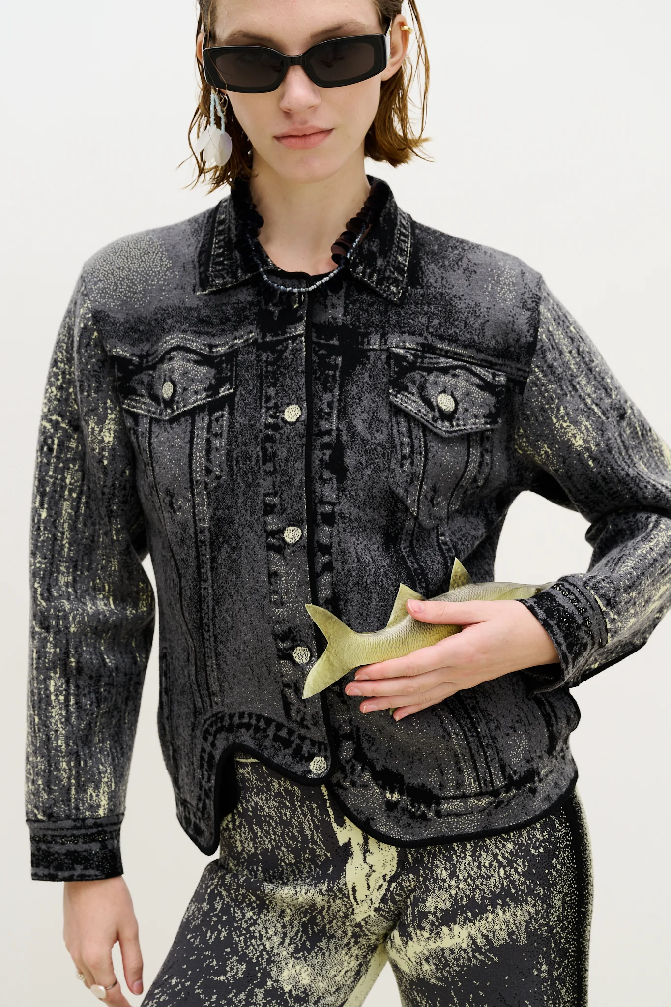HANA DENIM PRINT OVERSIZED JACKET