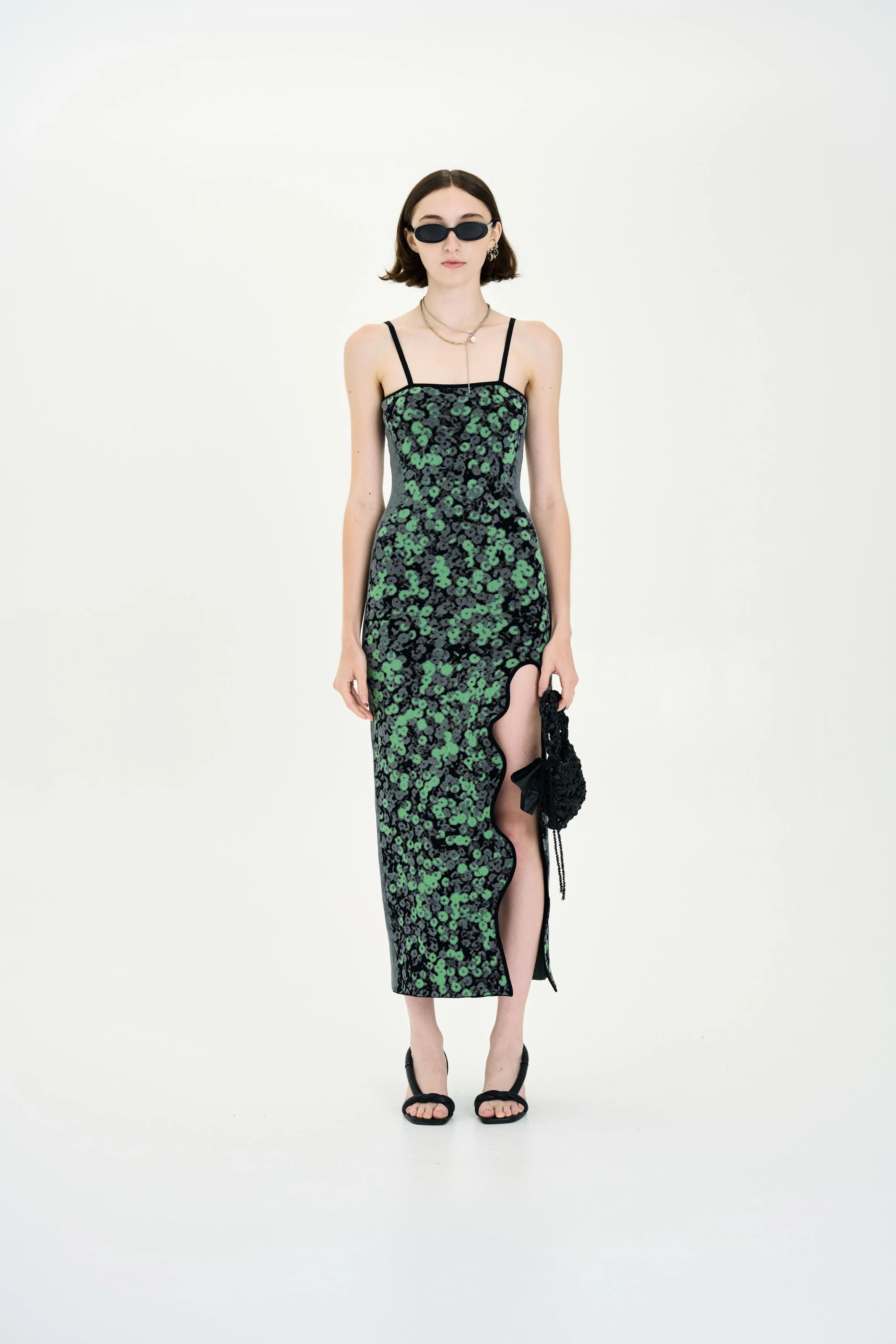 HEATHER SEQUINS PRINT MAXI TANK DRESS