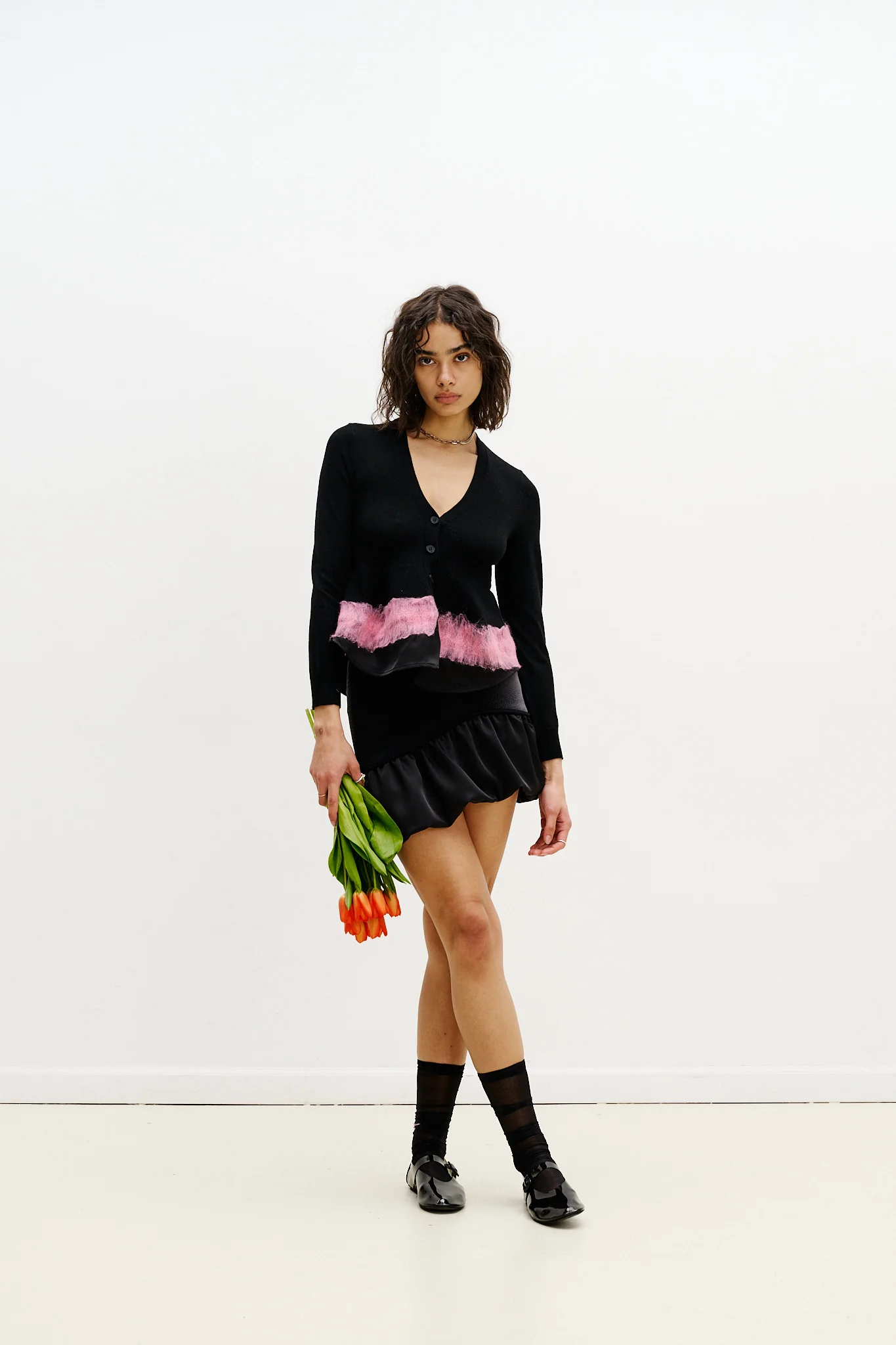POSEY MIXED MEDIA WAVY MINI SKIRT - Image 2