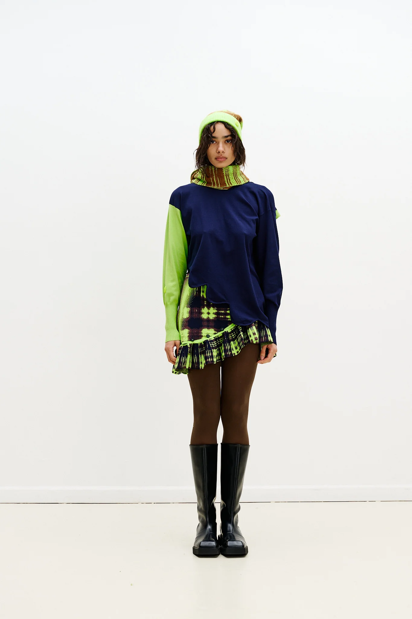 SHARON COLORBLOCK WAVY PULLOVER