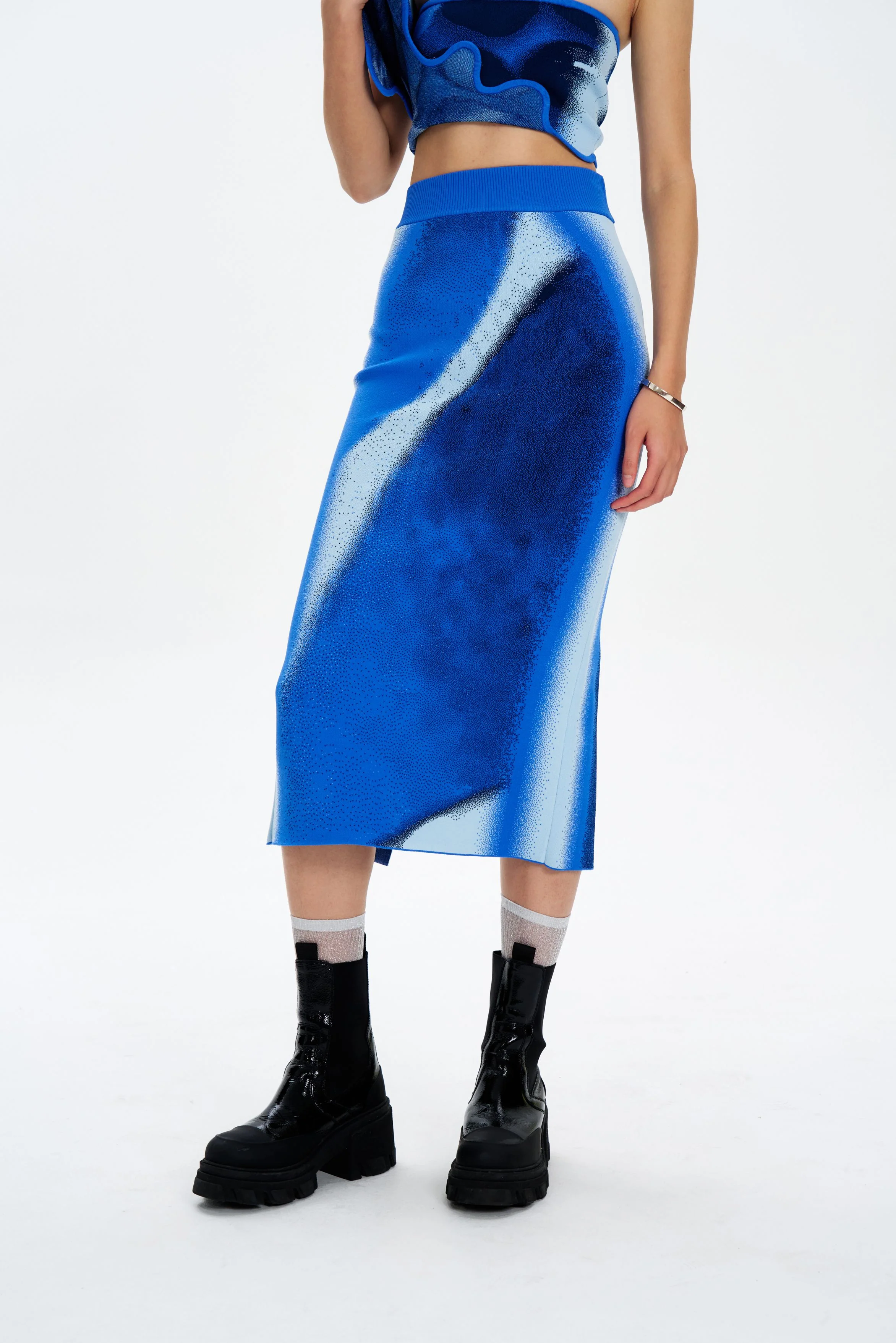 SOPHIE CHERRY PRINT MIDI SKIRT