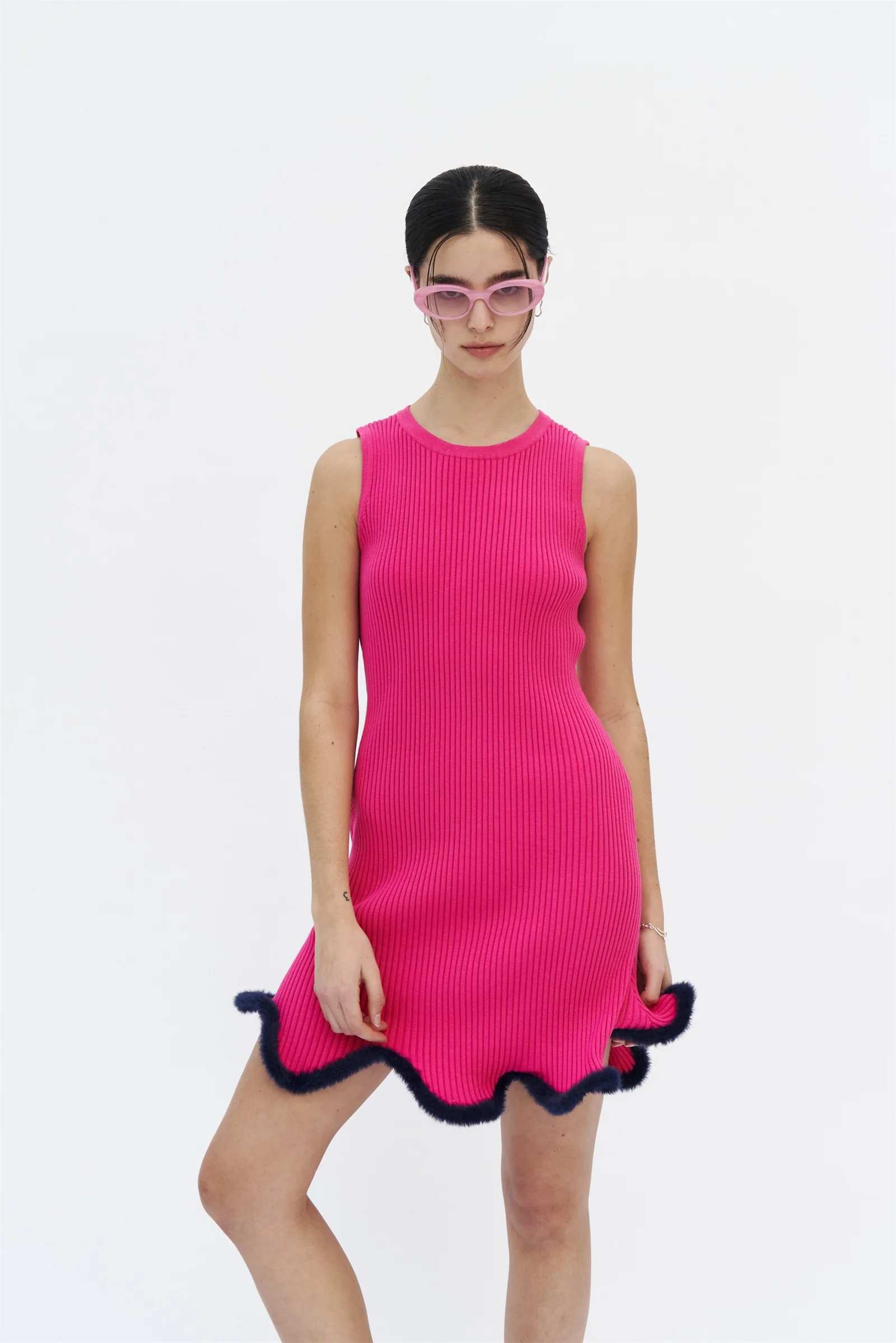 XENA 3D WAVY MINI TANK DRESS